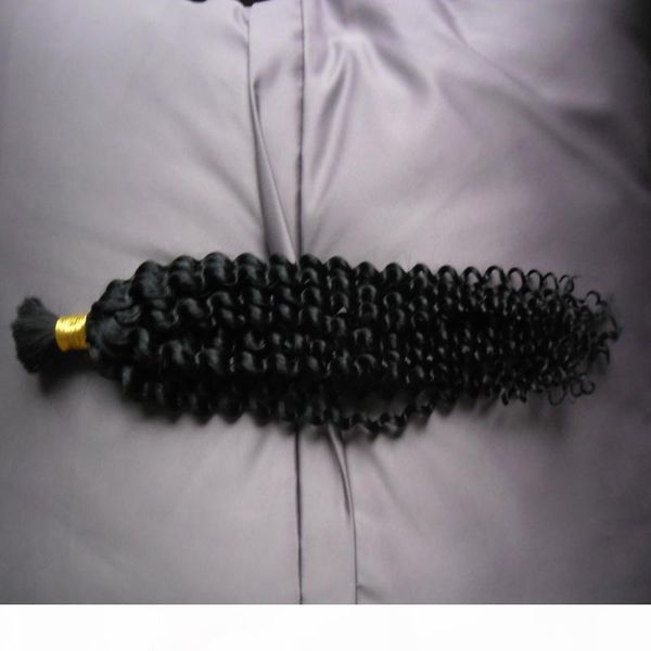 

human hair for braiding bulk no attachment 100g no weft human hair bundles mongolian kinky curly bulk hair, Black