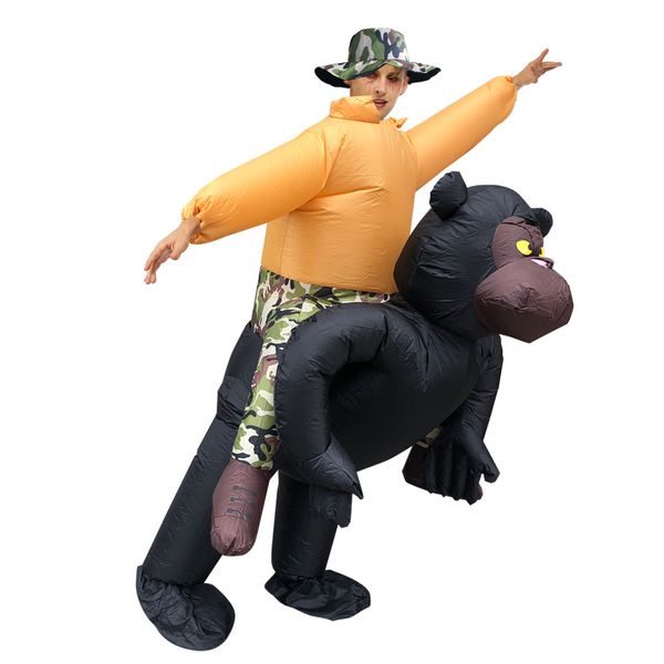 

mascot costumes chimpanzee backman inflatable costume muscle suit creative party bar animal clothing, Red;yellow