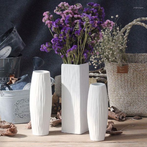 

european fashion white ceramic flower vase porcelain vases decoratives vaso for home decoration modern tablevase j1