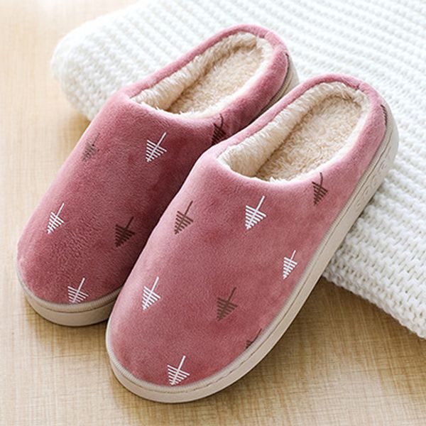 

bescone women fur slippers tree pattern winter warm slippers b11 y1125, Black