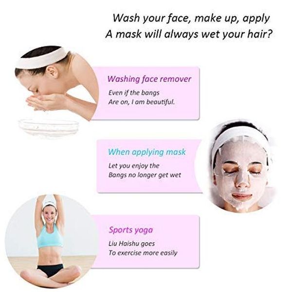 

spa headband sweat hairband head wrap towel hair wraps non-slip stretchable washable for sports / women makeup face wash q sqcfoo