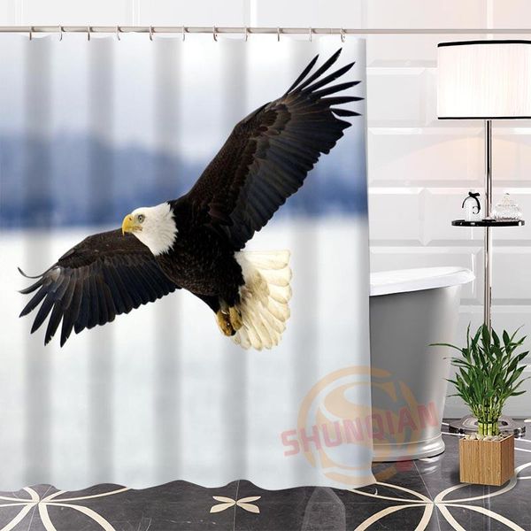 

eco-friendly custom unique eagle shower curtain new fabric modern bathroom with hooks for yourself h0220-15