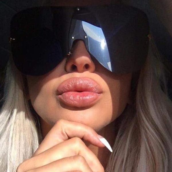 

sunglasses 2021 one piece polarized men brand designer oversized for women sunglass metal uv400 5174 r, White;black