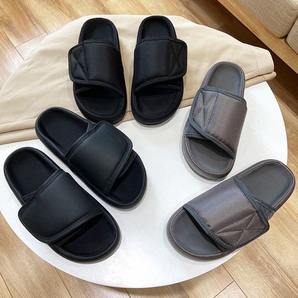 

fashion slides canvas slippers desert sand earth brown resin mens womens slipper pantoufle sneakers design beach sandals with box z3me#, Black