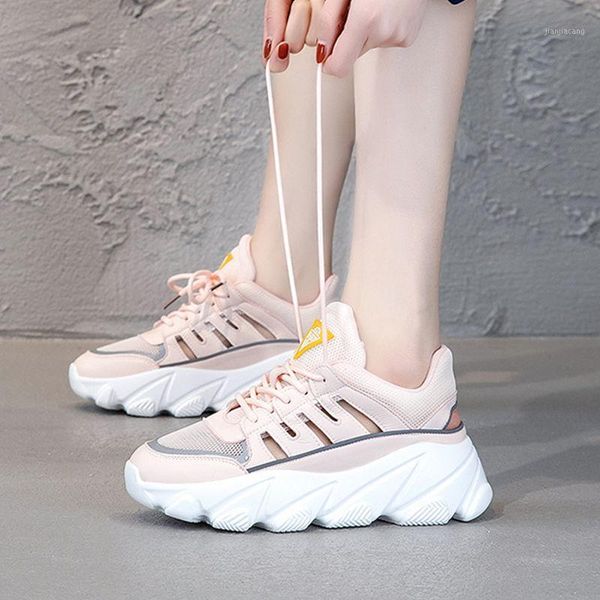 

35-40 size summer women shoes height incresing shoes women sandals platform mesh hollow out colleges students sports sandals1, Black