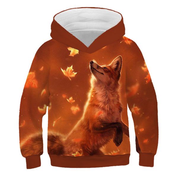 

3d print wolf boys hoodies пальто осень верхняя одежда детские животные толстовки с капюшоном одежда детские длинные рукав пуловер топы 2011, Black