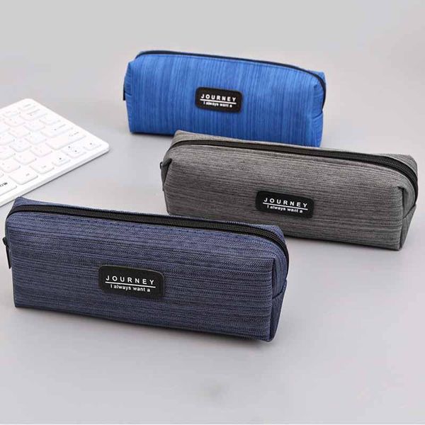 

simple oxford cloth pencil case student portable horizontal pattern pencil case storage stationery stationery bag