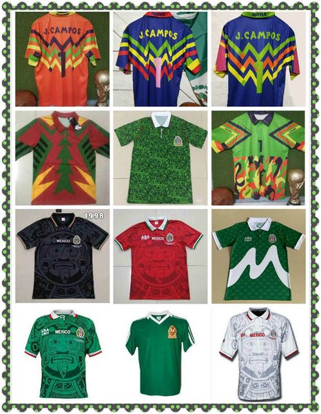 

мексика хорьге campos # 1 1998 ретро футбол джерси желтый многоцветный verde розовый многоцветный # 1 вратарь зидане генри винтажная футболк, Black;yellow