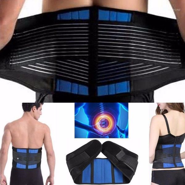 

adjustable neoprene waist support brace double pull lumbar support lower back belt brace pain relief double banded aja lumbar1, Black;gray