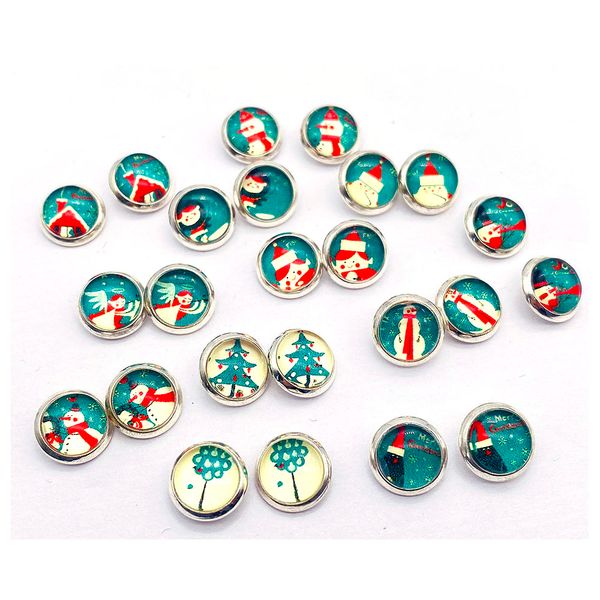 

christmas winter festive time gem small snowflake earrings ear studs for women stainless steel christmas jewelry gift, Golden;silver