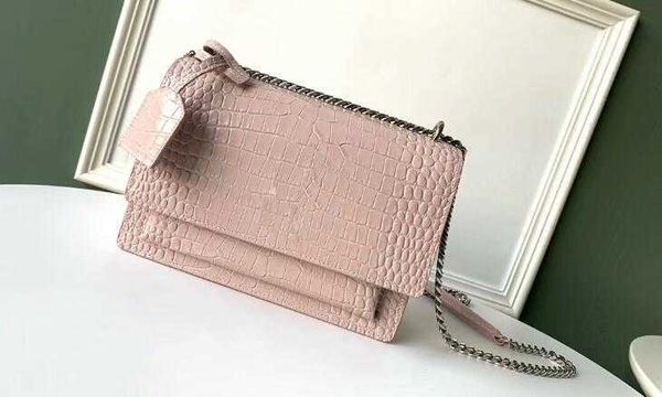 

ckjersey 5a 442906 22cm sunset medium in crocodile-embossed shiny leather shoulder bag,alligator,with dust
