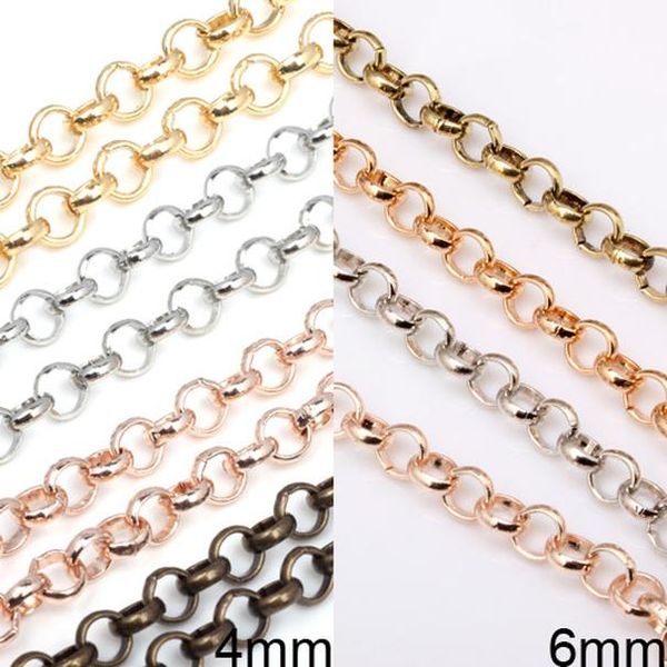 

olingart 4mm/6mm 2m/lot "o" necklace making jewelry word "o" link necklaces chains diy chain necklaces nice wmtooo