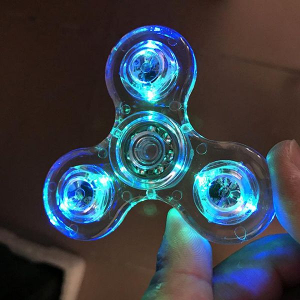 

светодиодный светодиодный свет hidget spinner гладкое басовое покрытие прозрачное изменение руки спиннер гиро свечение в темных игрушках рел