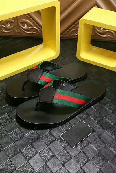 

2021 new men luxuerys designs rubber slide sandal floral brocad slipper flip flops women striped beach causal slipper, Black