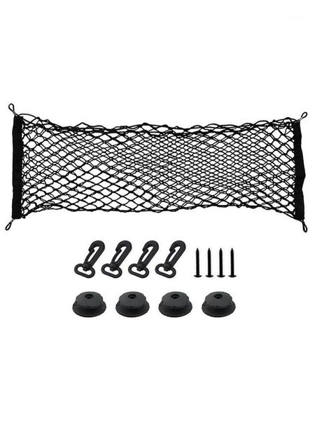

net mesh with hooks screws hook adapters black hidden cargo luggage storage organizer net for kind of cars van truck suv1