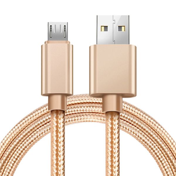 Cabos telefônicos 2.4a UNABREKET METAL BRANID TIPO C USB/MICRO CAVELA CAIXO DE CABELO PARA SAMSUNG S10PLUS S9 S8 S7 Android 1m3ft/2m6ft/3m 10ft 10ft