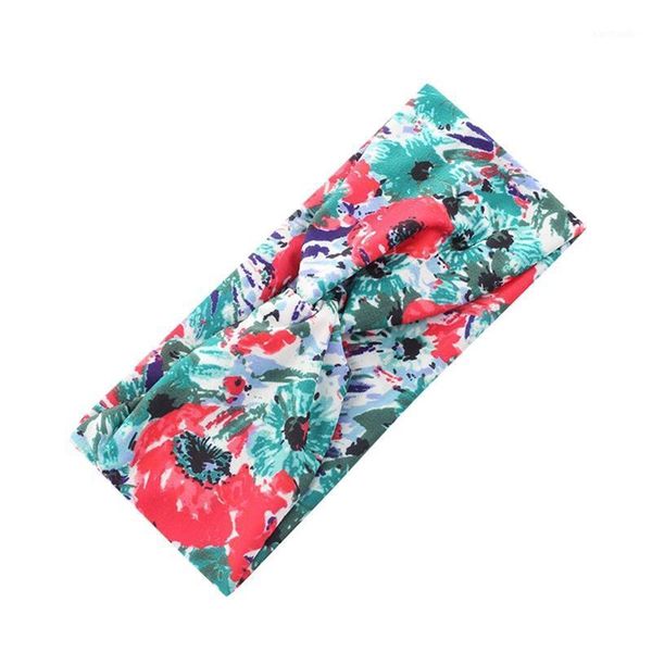 

cycling caps & masks fashion color flower cross headband elastic printing bouquet women jan 13rd1, Black