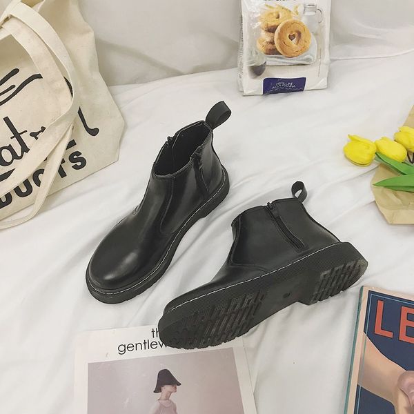 

martin boots women shoes 2020 spring and autumn new british style breathable retro short boots motorcycle shoes c1120, Black