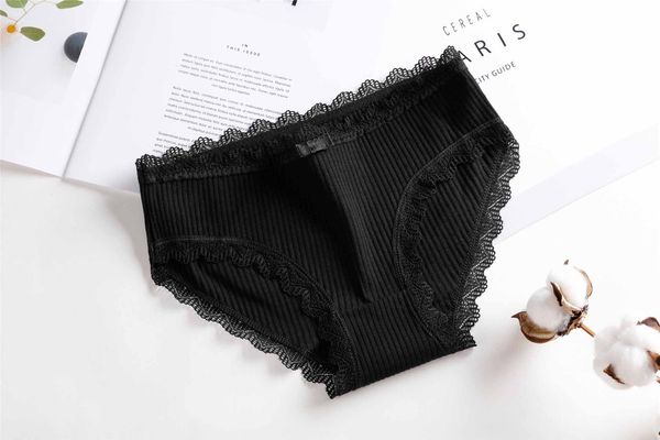 

designer womens underwears striped underwear frill thongs briefs women cotton lace panties plain color solid panties lingerie thon mopl