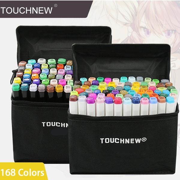 12 цветов искусства маркера набор алкогольных наборных маркеров кисти ручка для рисования манга дизайн поставляет 168 Цвета опционально Y200709