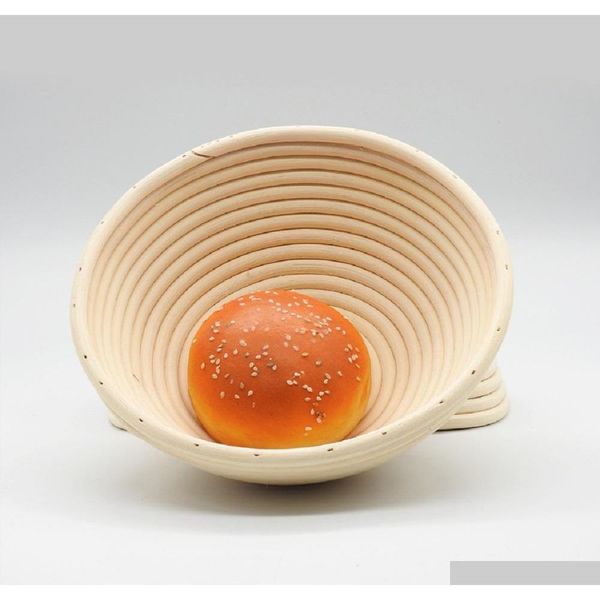 

12inch 30*8cm round banneton brotform cane bowl shape bread dough proofing proving natural rattan basket baskets with removable lining k9yy