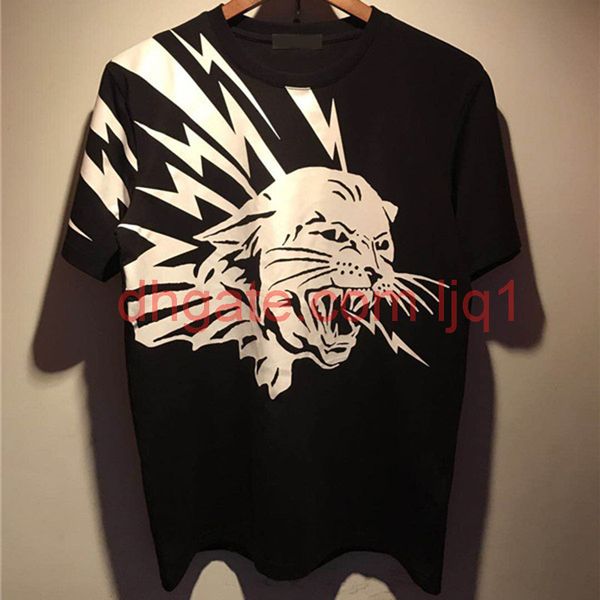

19ss mens t shirts crane printing hip hop fashion men women short sleeve tees black size m-2xl