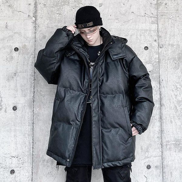 

solid color men's parkas 2020 winter new woman oversize casual hooded coats black parka streetwear clothing