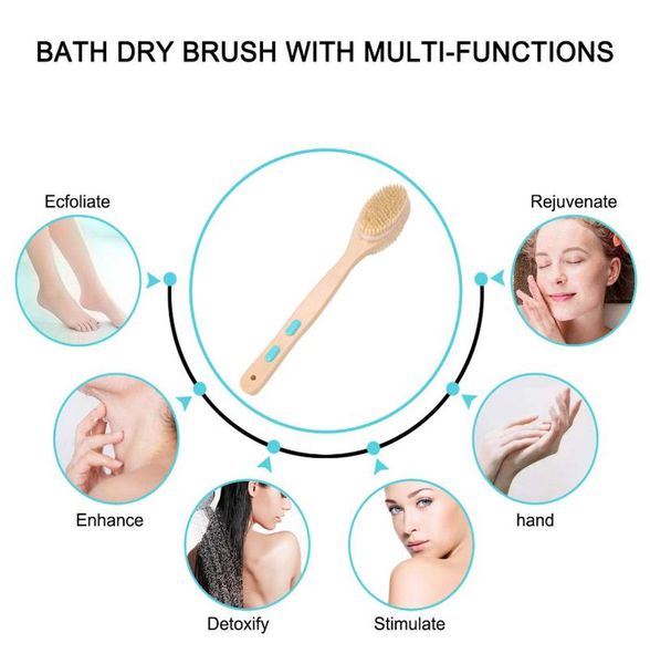 

treesmile exfoliating bath brush long handle double sided brush leg exfoliant soft and stiff massage bristles shower brush d40 wmtmke