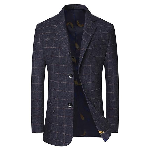 

men's suits & blazers 2021 m-4xl mens blazer jackets casual winter single button brand lomg men slim fit plaid male suit, White;black