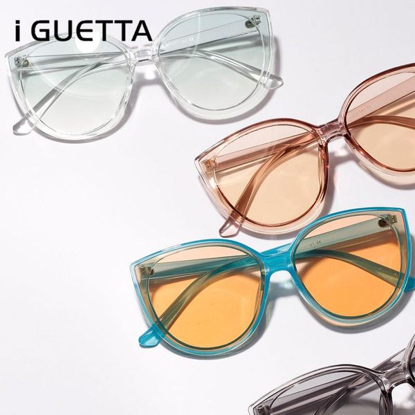 

sunglasses iguetta 2021 luxury round women brand designer retro sunglass design feminino iyjb554, White;black