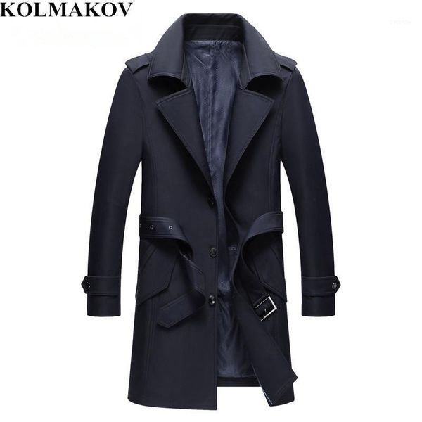 

kolmakov 2019 spring new men's business jacket mans trench coat slim fit men casual windbreaker dress coat -4xl1, Tan;black