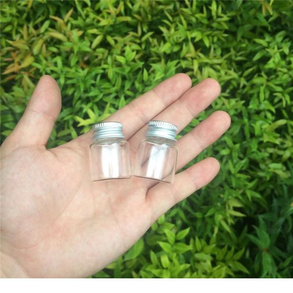 

27*35*14mm 8ml mini glass bottles with metal cap empty small wishing bottle glass vials jars bbysxc