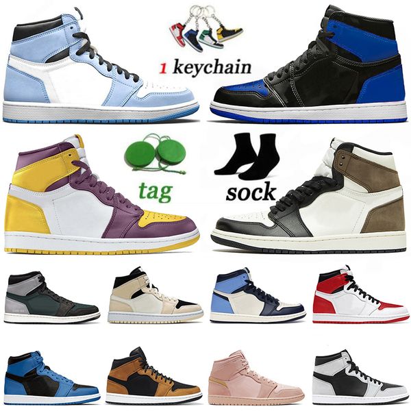 

2022 authentic mens 1 high og men women basketball shoes 1s wolf grey bordeaux university blue dark mocha bred patent royal shadow unc sport