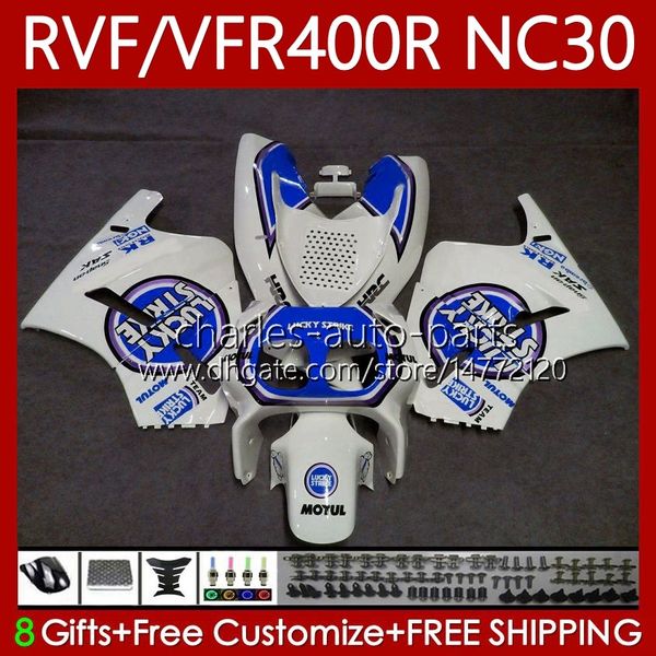 Кузов для Honda RVF VFR 400 RVF400 R 400RR VFR 400R VFR400R Lucky Blue 89 90 91 1992 1993 79NO.91 NC30 V4 VFR400 R 89-93 RVF400R VFR400RR 1989 1990 1991 92 93