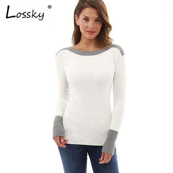 

2017 korean casual pullover autumn winter knitted sweaters for woman pull femme slim white long sleeve jjumper mujer clothes1, White;black