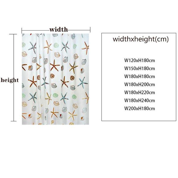 

водонепроницаемый душевые занавески для дома украшения морской биологический узор ванной шторы экологически чистые полиэстер из ткани ванна