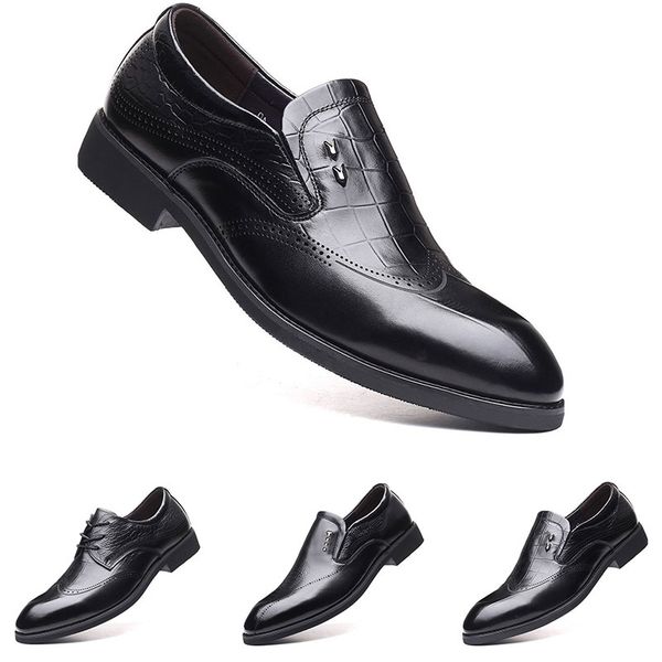 

2020 new arrivel fashion 37-44 new men&#39s leather men&#39s shoes overshoes british casual shoes espadrilles ten, Black