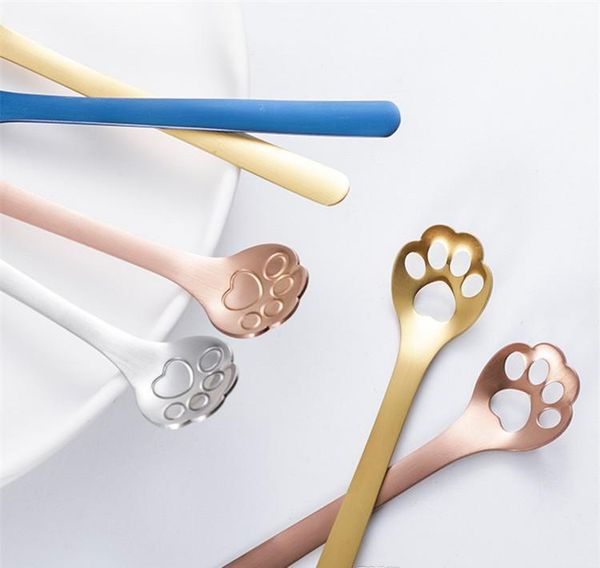 

starbucks coffee spoon sugar spoon creative cat paw design colored stainless steel 3 jllbpn mx_home