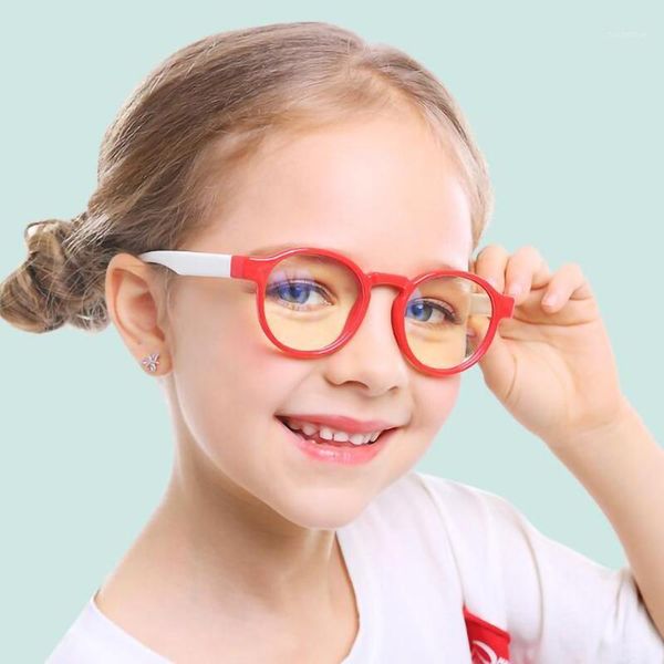 

ggovo new fashion children's anti-blue glasses 6 colour choice girl's eyeglasses blocking harmful light kids's eyewear frame1, White;black