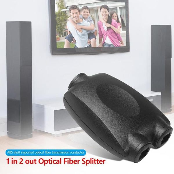 

digital toslink optical fiber audio cable 1 input 2 output splitter adapter hub combined housing small and exquisite1