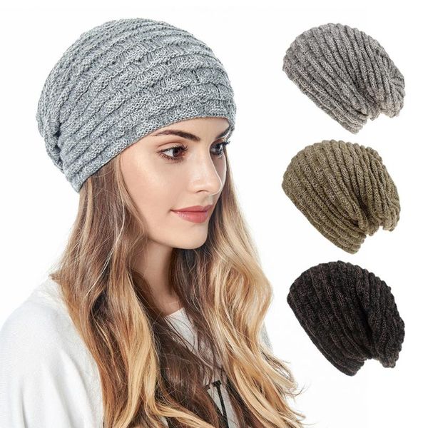 

beanies baggy women winter hat men outdoor bonnet skiing cap soft acrylic slouchy knitted caps boys girls fashion accessories
