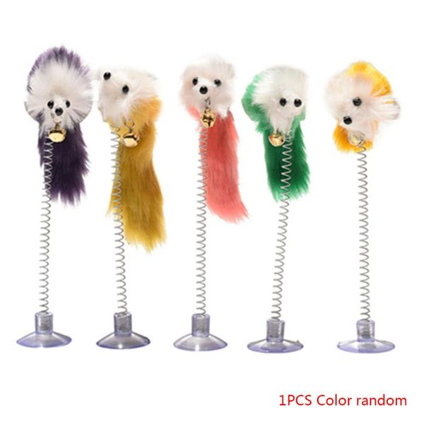

cat toys random colour plastic feather funny mice shape 20 x 10cm false mouse pet products bottom sucker elastic
