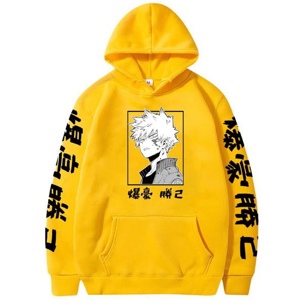 

my hero academia katsuki bakugo hoodies sweatshirt clothes men women moleton, Black