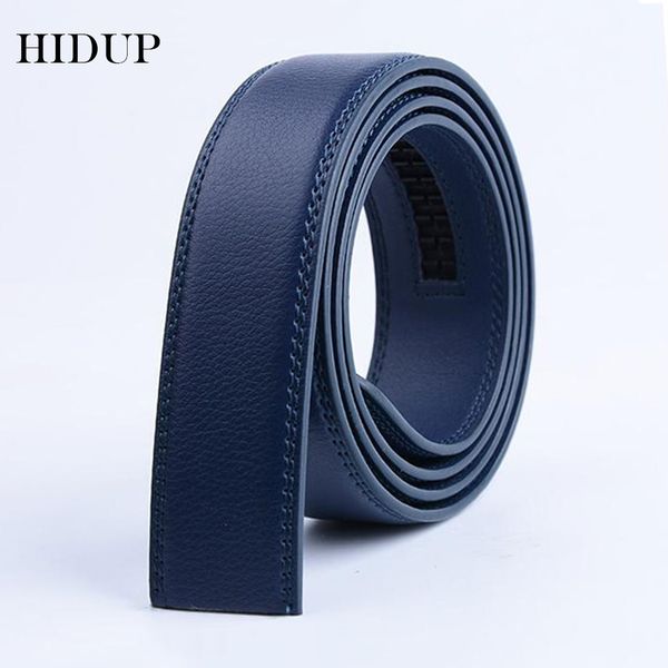

hidup good quality real genuine leather automatic model belts for men blue colours strap belt 3.5cm width without buckles luwj17 201120, Black;brown