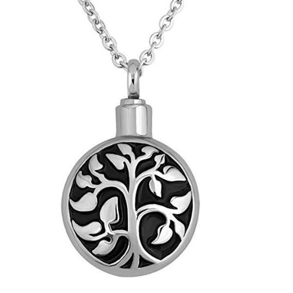

pendant necklaces gold tree of life cremation urn jewelry necklace & for ashes keepsake locket women in stainless, Silver