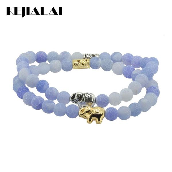 

charm bracelets kejialai women jewelry fashion bracelet natural stone purple crystal bead tibetan silver gold color elephant gift, Golden;silver