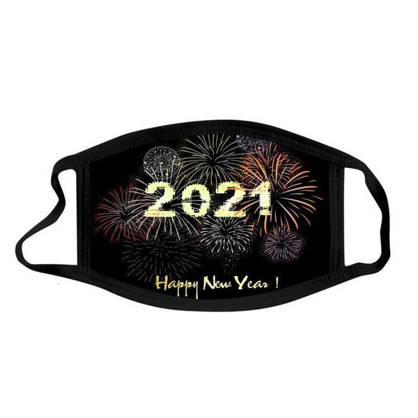 

b26iprint new year fashion 2021 happy cotton masks adjustable reusable washable dust-proof face mask