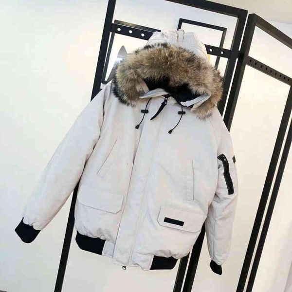 

men's down & parkas winter canada style new 90 white duck couple jacket women loose large fur collar embroidered coat warm amm2, Black