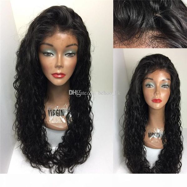 

brazilian curly water wave wigs full lace human hair wigs for black women with pre plucked baby hair full end, Black;brown