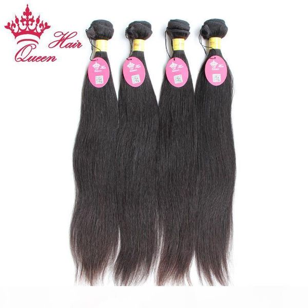 

queen hair selling unprocessed peruvian virgin human hair straight 4 pcs lot peruvian virgin hair weaves thick bundle soft, Black